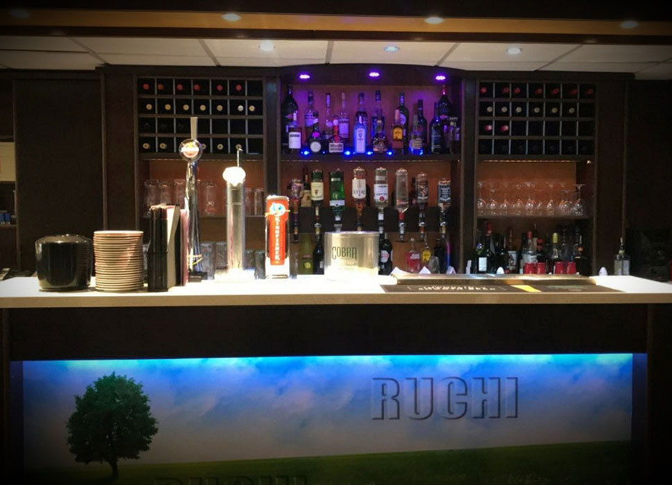 A wide selection of drinks available at Ruchi